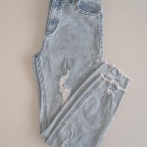 Tinseltown Blue Skinny Jeans with Distressed Details